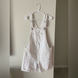 White maternity overalls